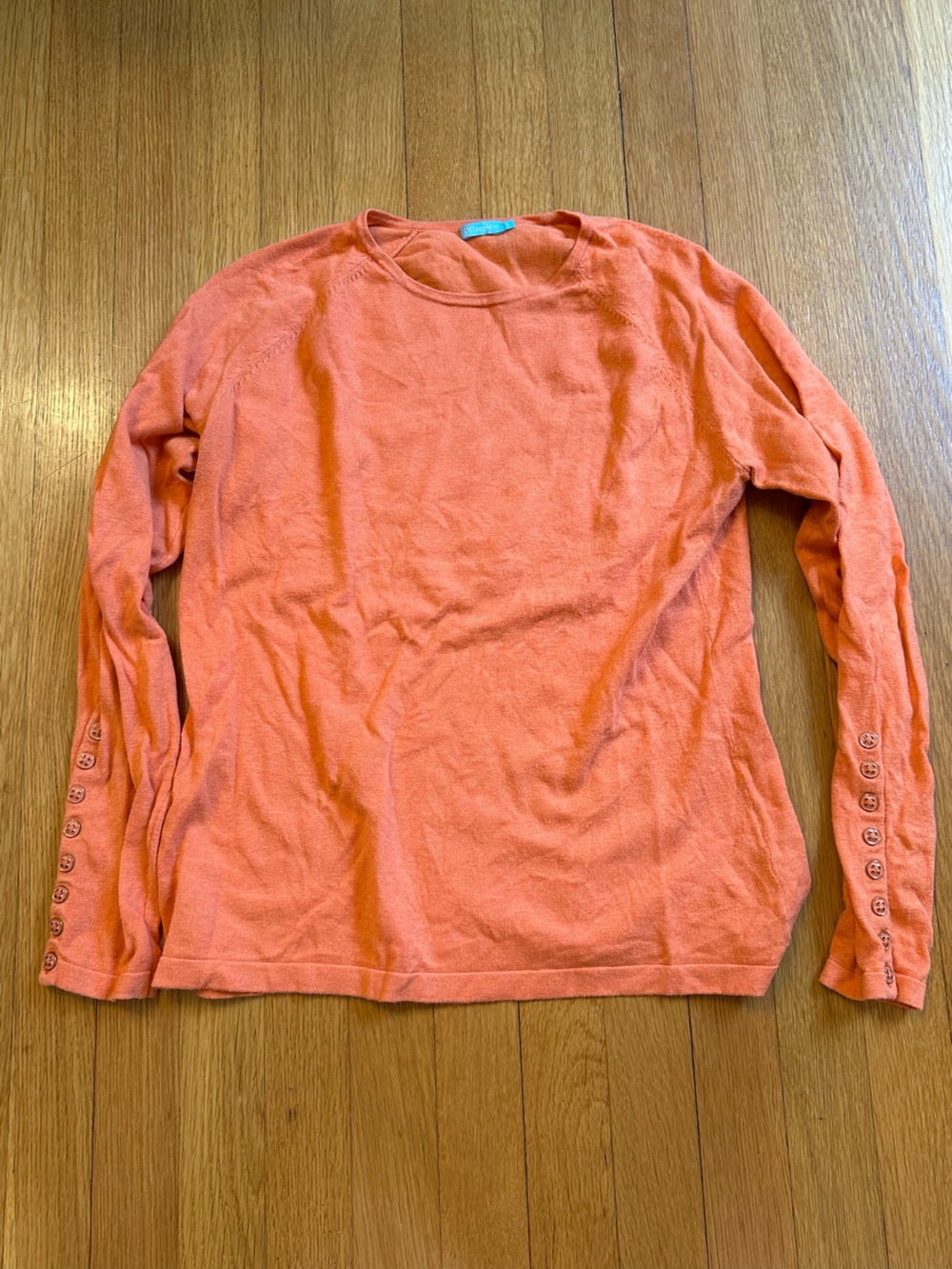 J. McLaughlin peach cotton modal crewneck  sweater- Classic preppy quiet luxury